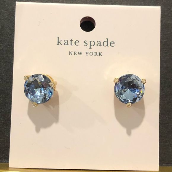 KATE SPADE Light Blue ‘Rise and Shine’ Blue and Gold Earrings - Picture 4 of 7